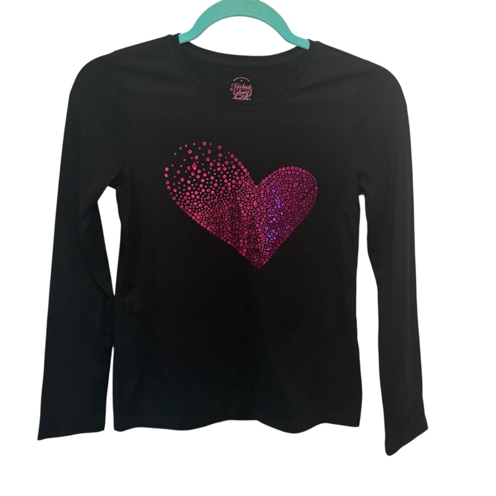 Faded Glory girls long sleeve pink black sequin top 10/12
Cotton spandex warm
